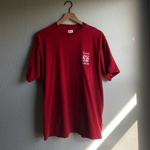 Vintage Red Harrods London Tee Large - Excellent Condition